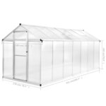 vidaXL Serre Aluminium 421x190x195 cm 15 6 m³