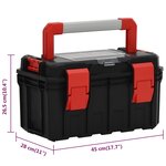vidaXL Boîte à outils Noir et rouge 45x28x26 5 cm