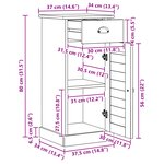 vidaXL Meuble de Salle de Bain "VIGO" avec Tiroir 37x34x80 cm Bois Massif Pin
