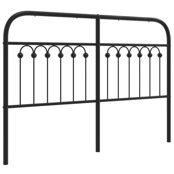 vidaXL Tête de lit métal noir 135 cm
