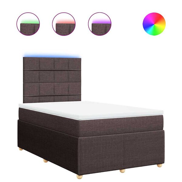 vidaXL Sommier à lattes de lit avec matelas Marron foncé 120x200 cm
