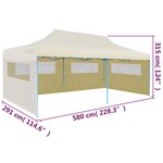 vidaXL Tente de réception pliable crème 3 x 6 m