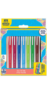 Paper mate flair original - 10 feutres d'écriture - assortiment de couleurs - pointe moyenne 0.7mm