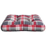 vidaXL Coussin de palette motif à carreaux rouge tissu