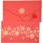 PAPERTREE ANASTASIA Lot de 5 Enveloppes cadeau 19x10cm  Rouge/Or
