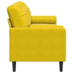 vidaXL Canapé 3 places avec oreillers décoratifs jaune 210 cm velours