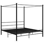 vidaXL Cadre de lit à baldaquin sans matelas noir métal 200x200 cm