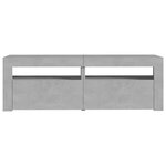 vidaXL Meuble TV avec lumières LED gris béton 120x35x40 cm