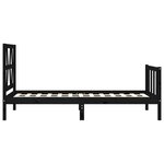 vidaXL Cadre de lit avec tête de lit noir petit simple bois massif