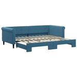 vidaXL Lit de jour avec lit gigogne bleu 90x200 cm velours