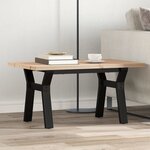 vidaXL Table basse cadre en Y 80x50x40 5cm bois de pin massif et acier