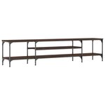 vidaXL Meuble TV chêne marron 201x35x45 cm bois d'ingénierie et fer