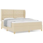 Lit Box Spring vidaXL avec Matelas Crème 180x200 cm Tissu