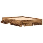vidaXL Cadre de lit avec tiroirs Bois ancien Bois d'ingénierie