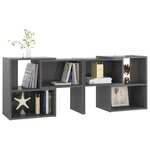 vidaXL Meuble TV Gris brillant 104x30x52 cm Bois d'ingénierie