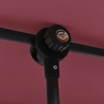 vidaXL Parasol de jardin et mât en aluminium 180x110 cm rouge bordeaux