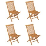 Salon de jardin meuble d'extérieur ensemble de mobilier 5 pièces bois de teck massif 02_0016571