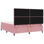 Lit à ressort vidaXL avec matelas rose Super King en velours