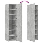 vidaXL Buffet haut gris béton 45x42 5x185 cm bois d'ingénierie