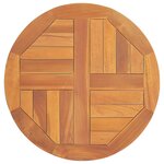vidaXL Dessus de table Bois de teck solide Rond 2 5 cm 50 cm