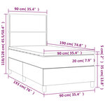 vidaXL Sommier à lattes de lit et matelas et LED Marron foncé 90x190cm