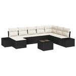 vidaXL Ensemble de canapé de jardin de 8 pièces avec coussins Brown Rotin Synthétique