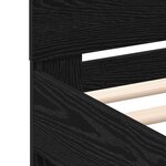 vidaXL Cadre de Lit Solide Chêne Noir Bois Massif 120 x 200 cm Durable