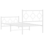 vidaXL Cadre de lit métal sans matelas avec pied de lit blanc 90x190cm