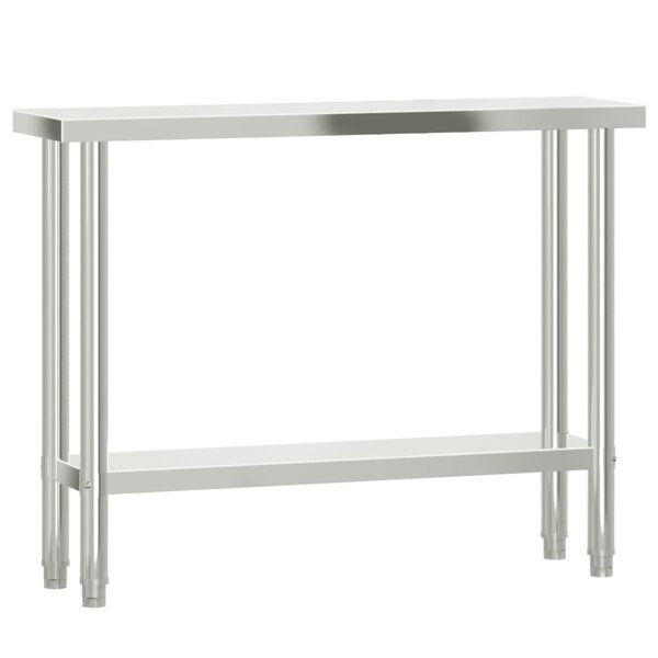 vidaXL Table de travail de cuisine 110x30x85 cm acier inoxydable