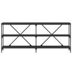vidaXL Table console noir 180x30x75 cm bois d'ingénierie et fer