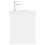vidaXL Armoire d'évier avec lavabo intégré blanc bois d'ingénierie