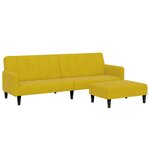vidaXL Canapé-lit à 2 places avec repose-pied jaune velours