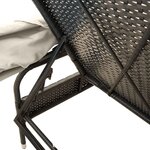 vidaXL Chaises longues lot de 2 avec auvents et table noir poly rotin