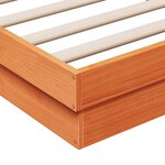 vidaXL Cadre de lit à LED cire marron 180x200 cm bois de pin massif