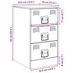 vidaXL Tables de chevet 2 Pièces blanc 34 5x39x62 cm acier