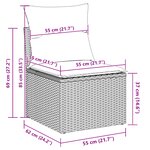 vidaXL Ensemble de canapé de jardin 6 pièces avec coussins noir poly rattan