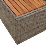 Sofa de jardin 2 places avec coussins gris en poly rotin