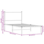 vidaXL Cadre de lit en métal avec tête de lit chêne marron 75x190 cm