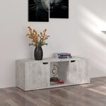 vidaXL Meuble TV Béton 88 5x27 5x30 5 cm Bois d’ingénierie