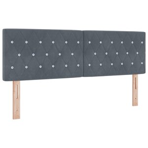 vidaXL Tête de Lit LED Bouton en Cristal Capitonnée Gris Foncé 80 cm Velours