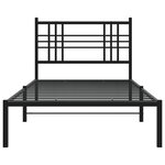 vidaXL Cadre de lit métal avec tête de lit noir 90x200 cm