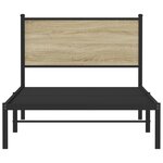 vidaXL Cadre de lit en métal sans matelas chêne sonoma 107x203 cm