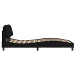 vidaXL Cadre de lit avec LED sans matelas noir 100x200 cm tissu