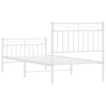 vidaXL Cadre de lit métal sans matelas avec pied de lit blanc 90x190cm