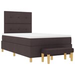 vidaXL Lit à ressorts avec matelas et banc Marron foncé 120 x 190 cm Tissu