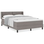 Lit Box Spring vidaXL avec Matelas Taupe 160x200 cm Tissu