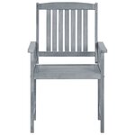 vidaXL Chaises de jardin et coussins lot de 4 Gris Bois acacia massif