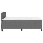 vidaXL Lit à ressorts avec Matelas & Lumière LED Gris 160x200 cm Tissu en velours côtelé