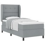 Lit Box Spring vidaXL avec Matelas Gris Clair 100x200 cm Tissu