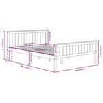 vidaXL Cadre de lit sans matelas bois massif de pin gris 160x200 cm